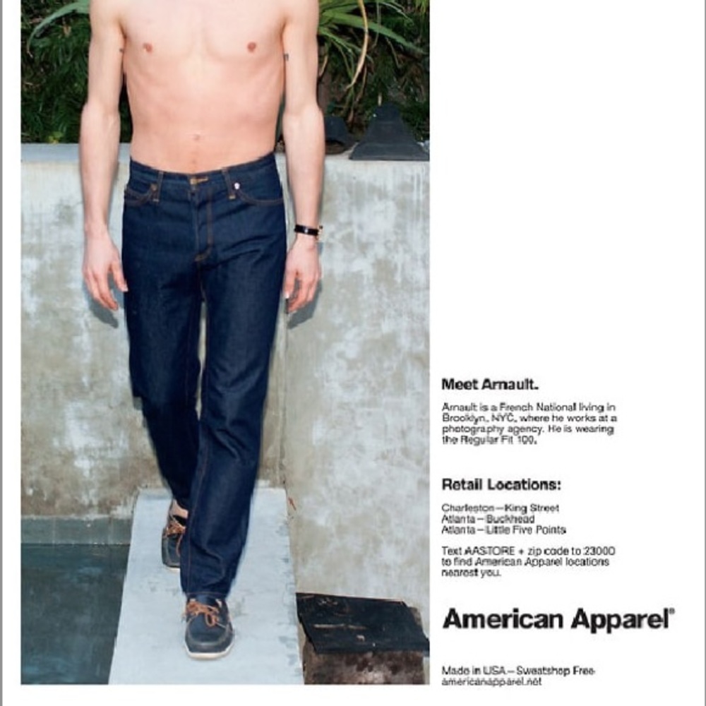 Discontinued American Apparel Regular Fit Jeans