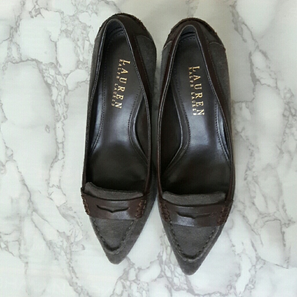 Brown suede Ralph Lauren heels