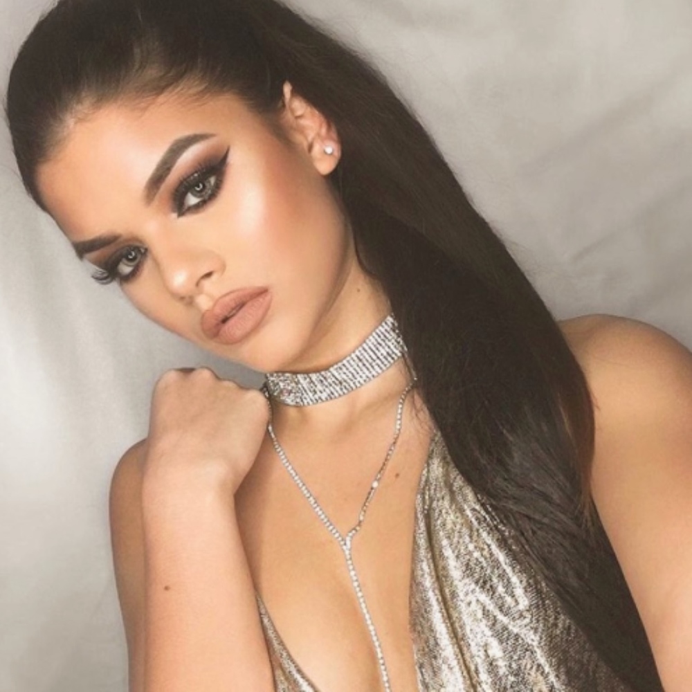 Crystal Choker Long Drop Statement Necklace - Picture 1 of 8