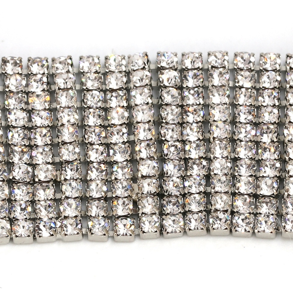 Crystal Choker Long Drop Statement Necklace - Picture 5 of 8