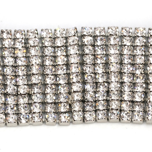 Crystal Choker Long Drop Statement Necklace - Picture 5 of 8