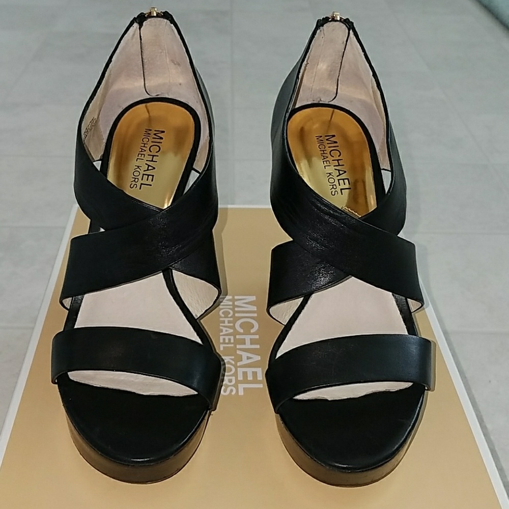 MK Black Wedges (size 7)