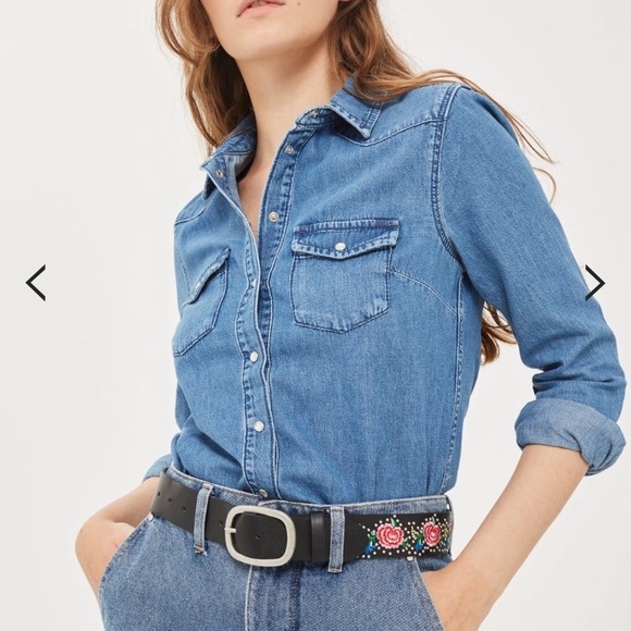 Topshop Moto denim shirt - Picture 1 of 3