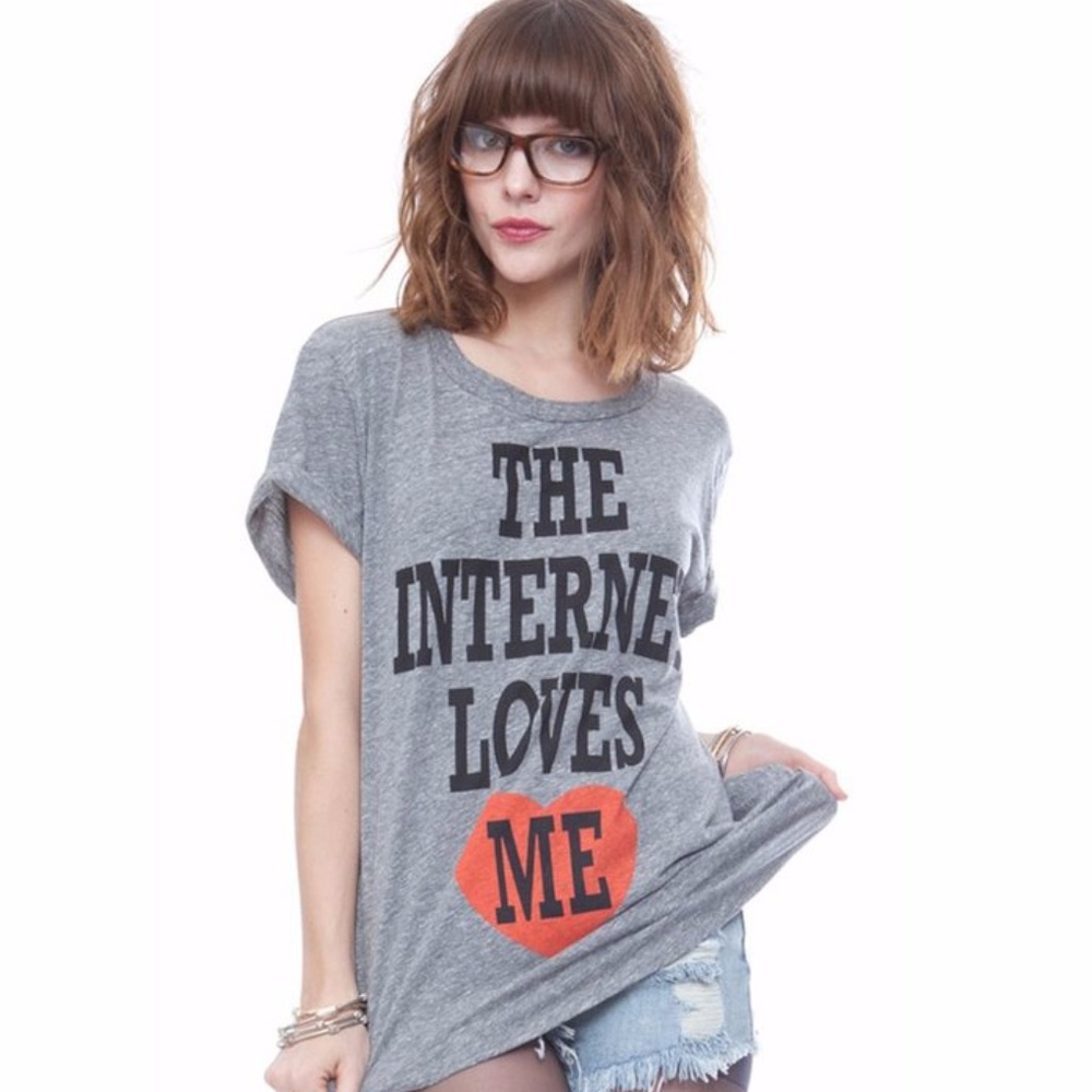 Local Celebrity Internet Love Schiffer Tee in GRAY