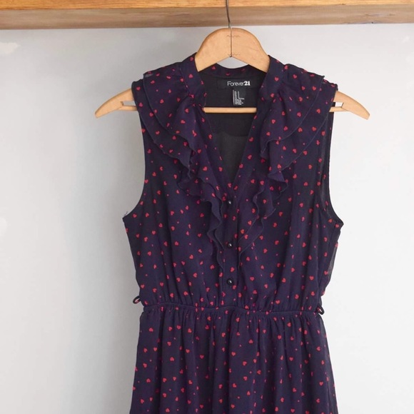 Forever 21 Dresses & Skirts - BOGO dress 50% off!!  Blue Dress with Red Hearts!