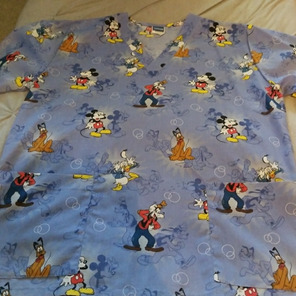 Women's Mickey & Friends Scrub Top