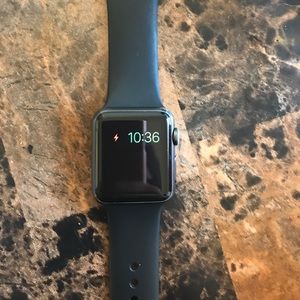 Black sports band Apple Watch