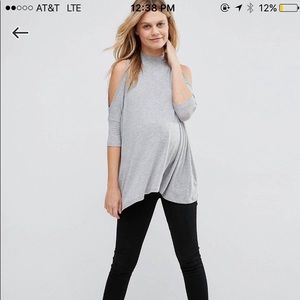 ASOS Maternity high neck cold shoulder top