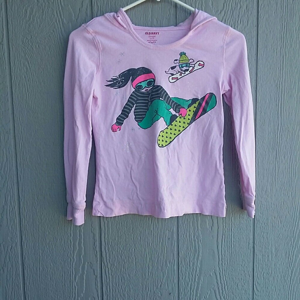 Old Navy girls size large pink long sleeve /hood