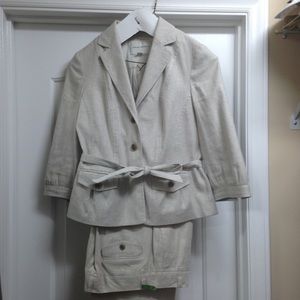 Tan linen suit