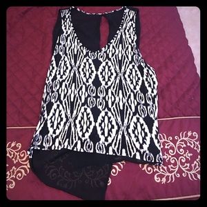 Black and white high-low top