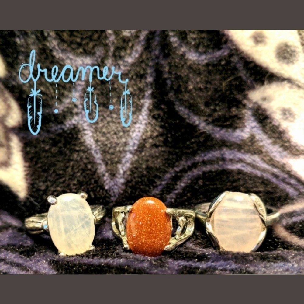 Modern​ Rock/Stone Rings *set of 3*