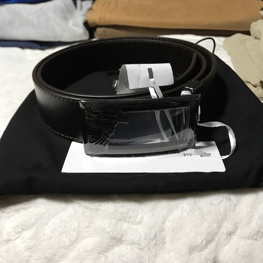 Versace Belt Dark Brown Half Medusa Head