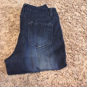 Stretchy skinny jeans, dark wash