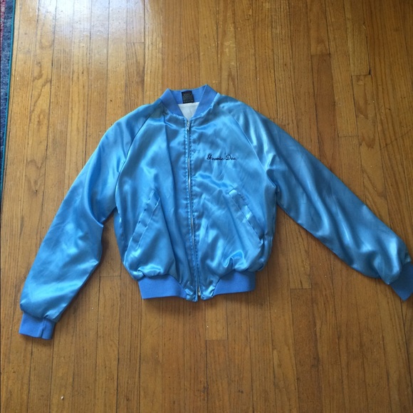 Vintage Blue Satin Bomber SMALL - Picture 4 of 7