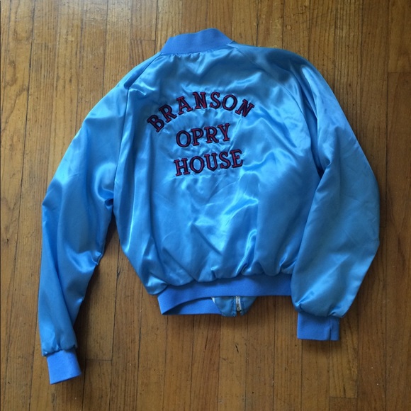 Vintage Blue Satin Bomber SMALL - Picture 5 of 7