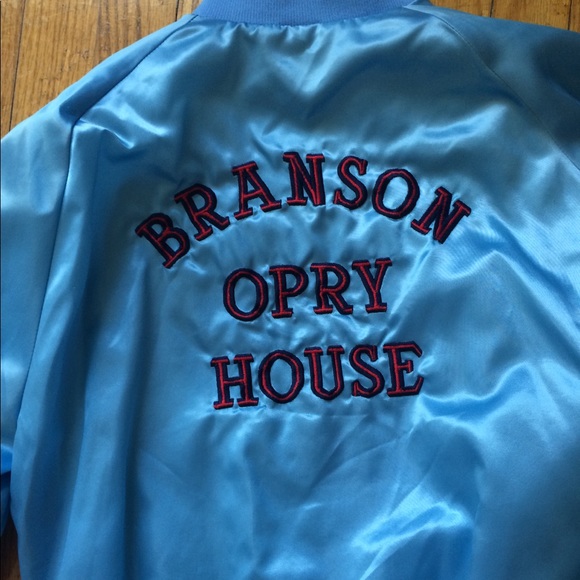 Vintage Blue Satin Bomber SMALL - Picture 6 of 7