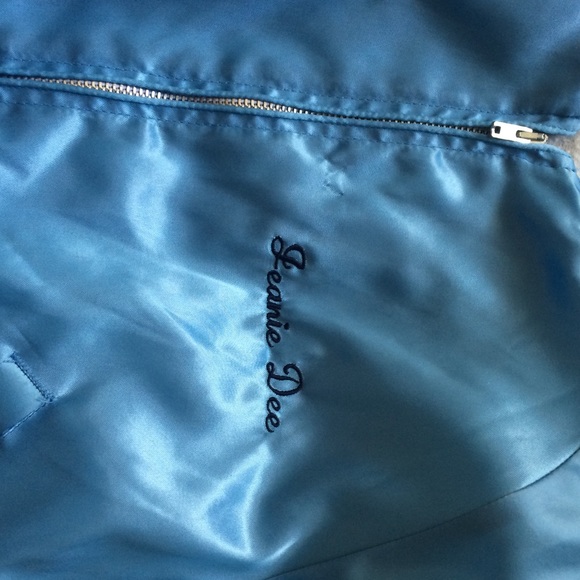 Vintage Blue Satin Bomber SMALL - Picture 7 of 7