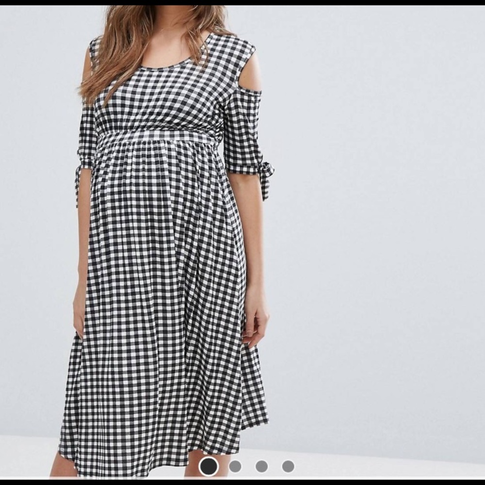 ASOS Maternity black and white gingham dress