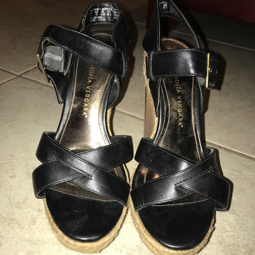 Black/tan summer sandals