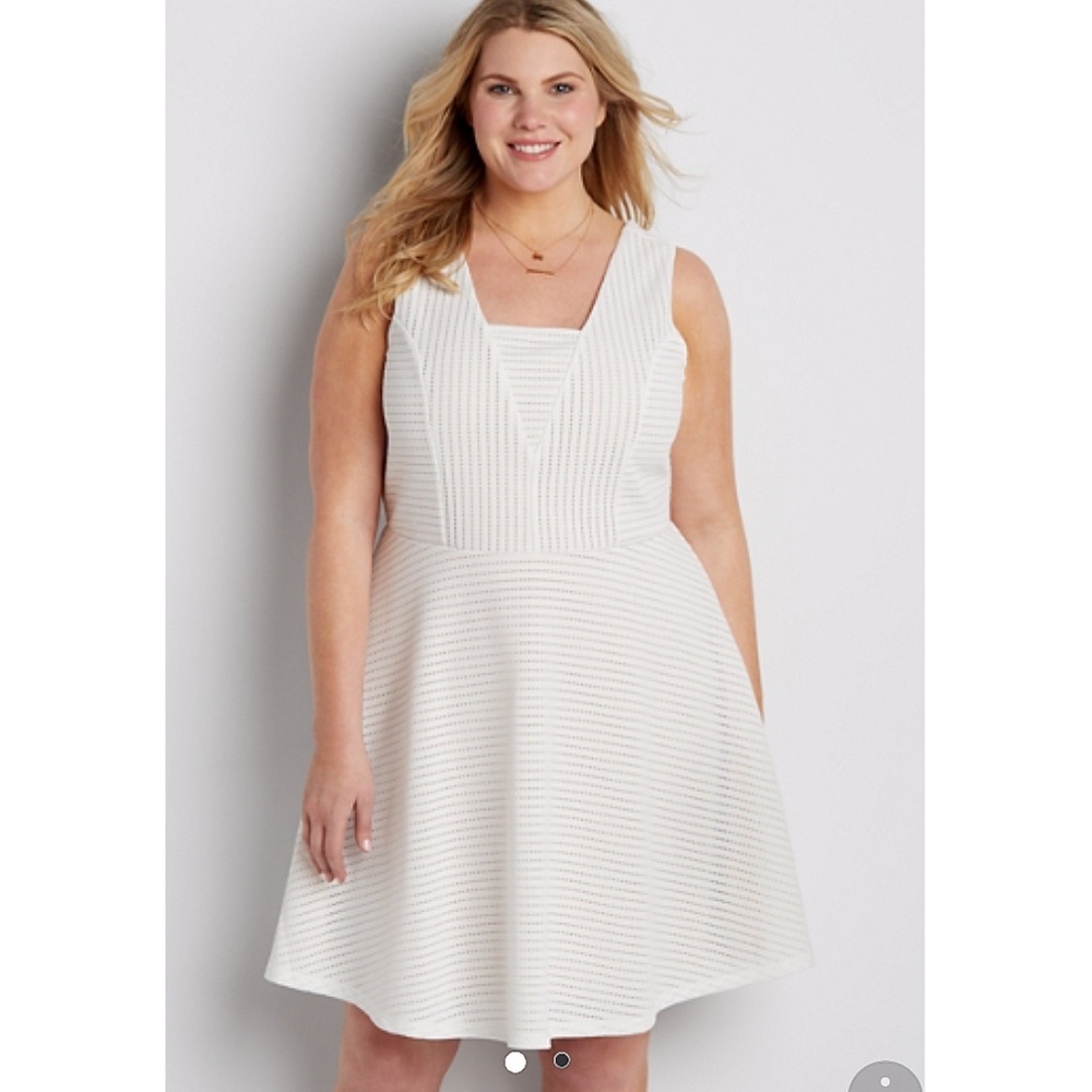 NWT Maurices Textured Plus Size White Dress