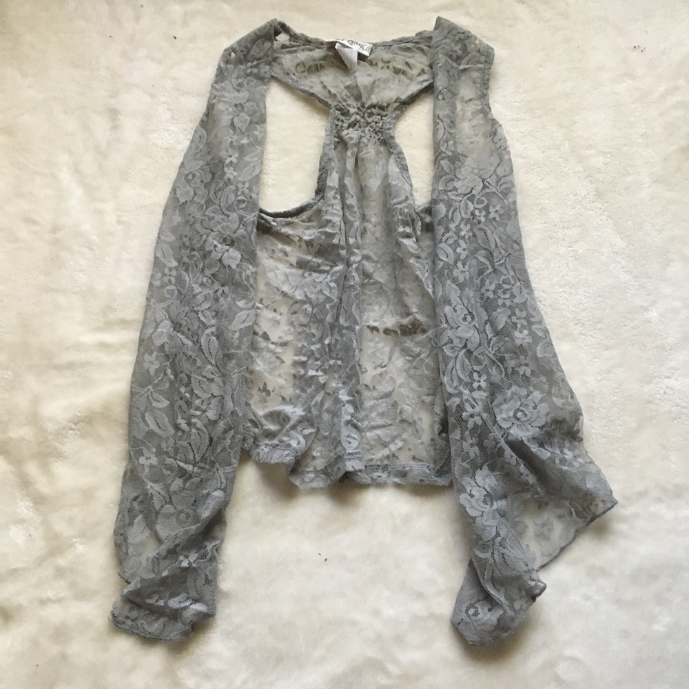 Grey Lace Vest