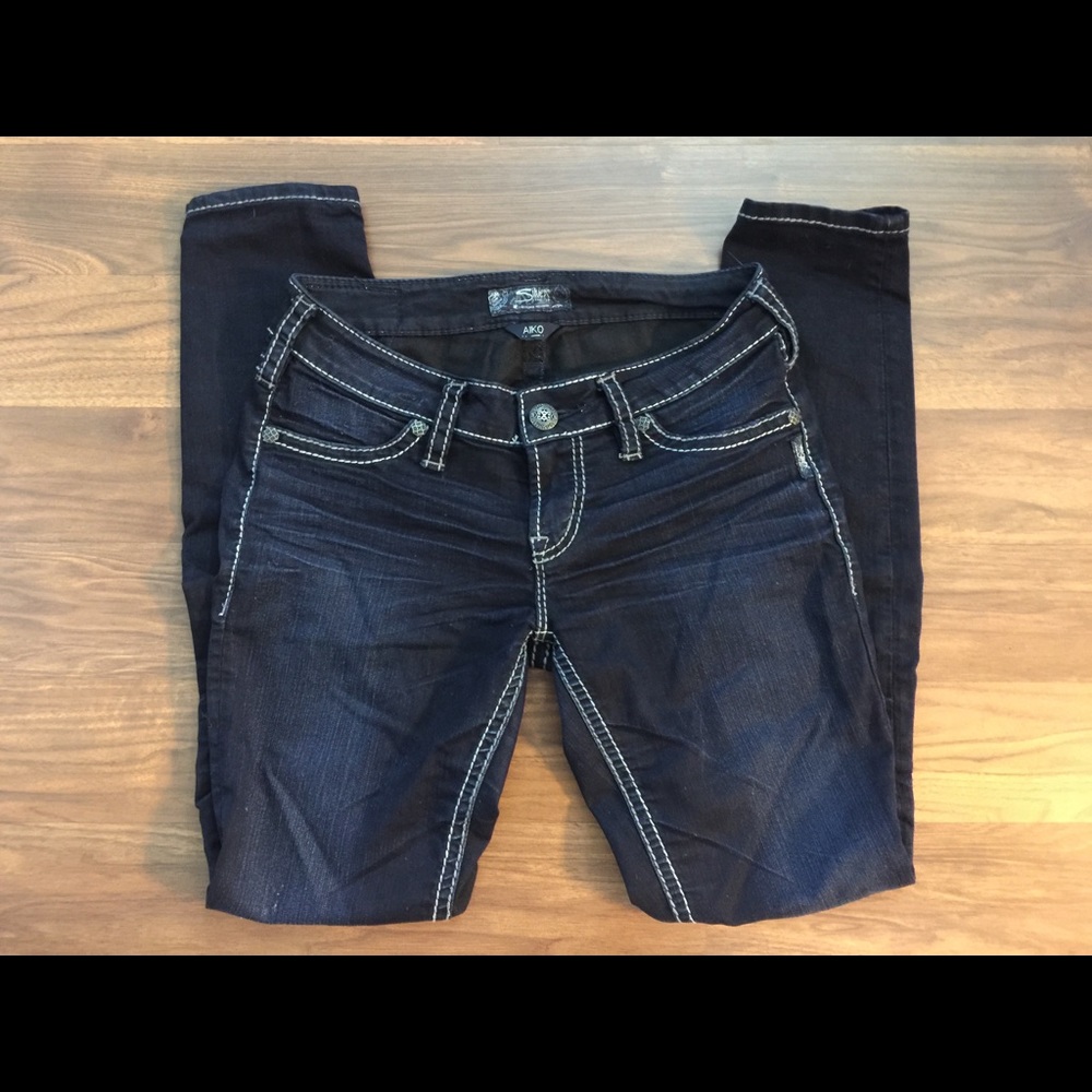 Silver Skinny Jeans - Aiko - 28L