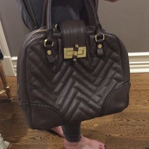 Brooks Brothers Top handle leather stitched bag
