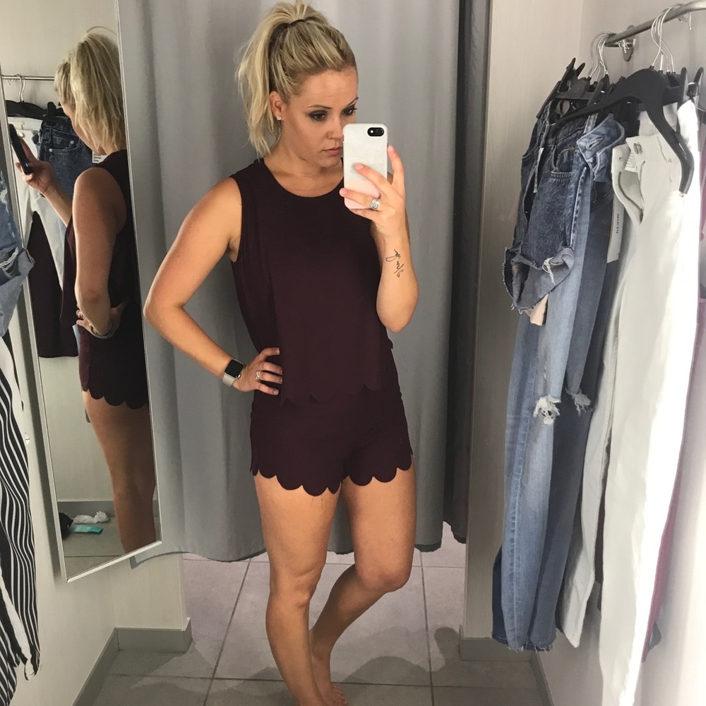Burgundy romper
