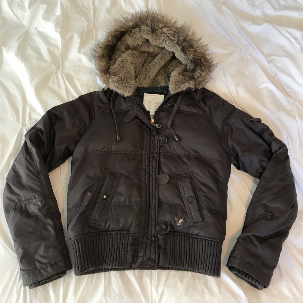 American Eagle down filled bomber jacket