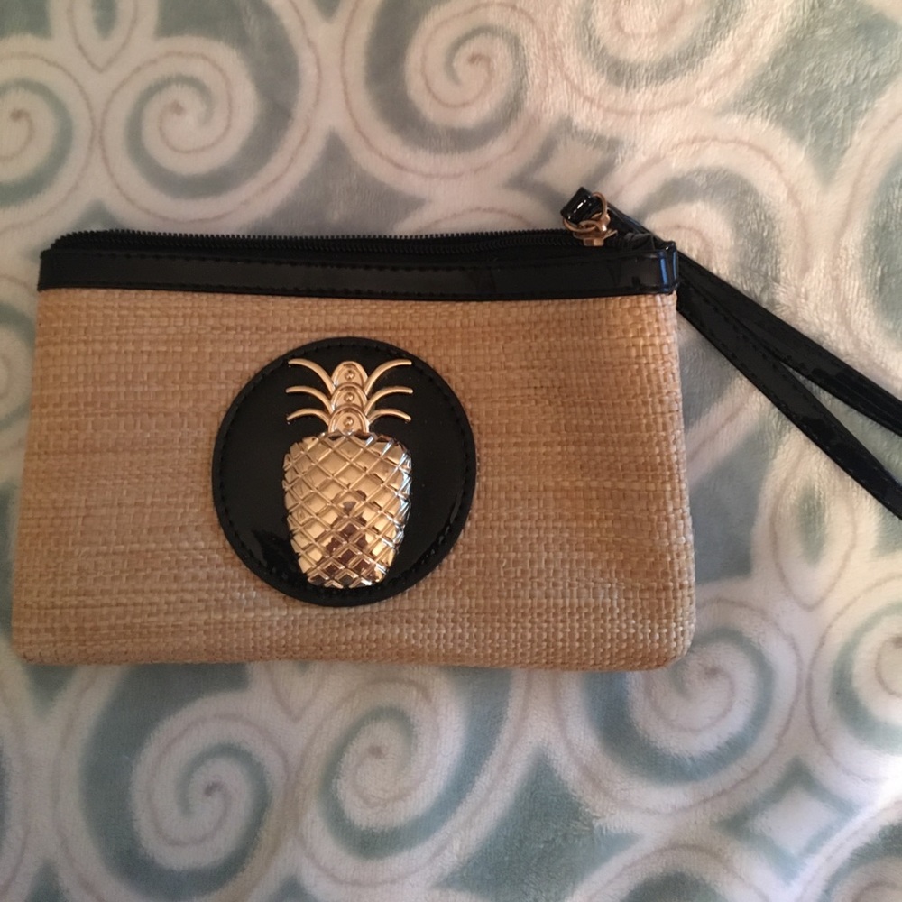 Pineapple canvas wristlet