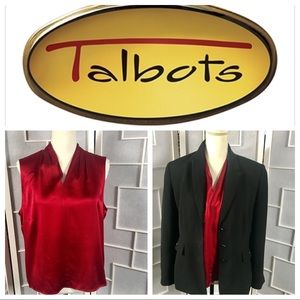 Talbots Petites 💯 Silk Red Top Talbots Petites 💯 Silk Red Top