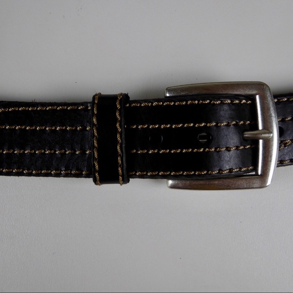 Lucky Brand 🍀 Frankie Black Leather Stitched Belt - Picture 6 of 6