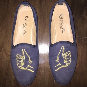 Navy canvas slipper