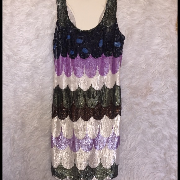 Multi Colored Sequined Dress - Picture 3 of 4