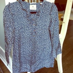 Scotch R'Belle 100% silk girls navy print top