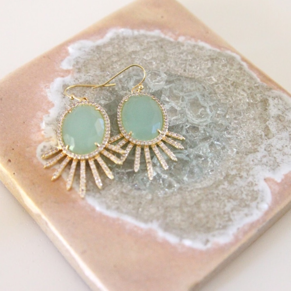 Melanie auld modern tribal earring in chalcedony