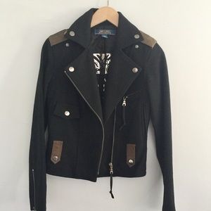 Millard Fillmore Black Wool Biker Jacket