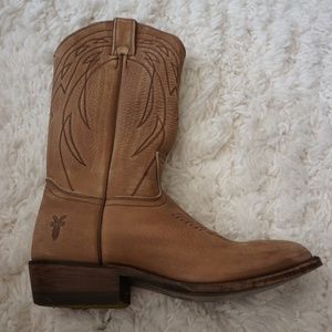 Frye - Billy Pull-on Cowboy Boots - Taupe -- NEW