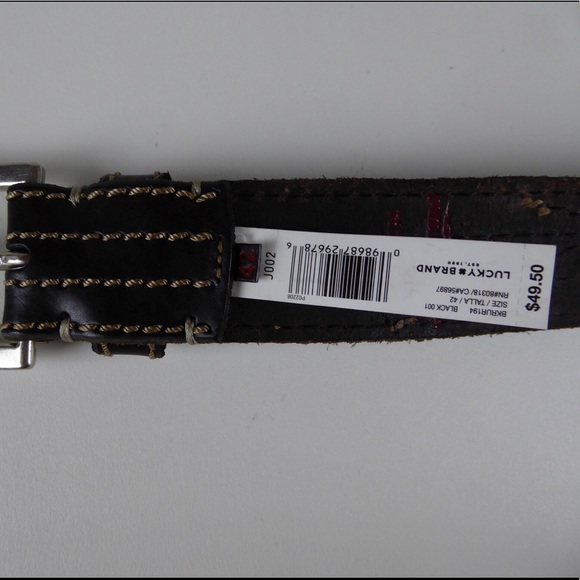 🍀 Lucky Brand Black Leather Belt "Frankie" NWT - Picture 3 of 6