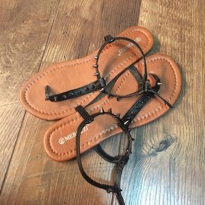 Black Spike Sandals