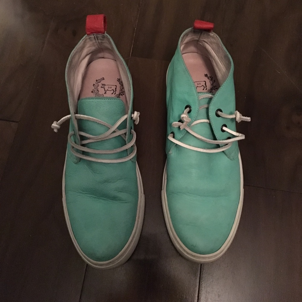 Teal high top chukka