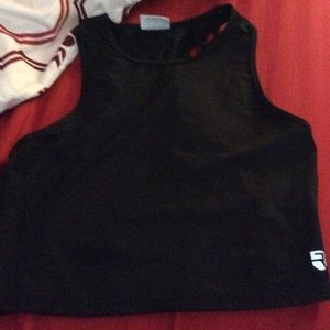 Black rise crop top