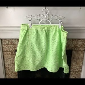 Neon Green JCrew Sidewalk Skirt