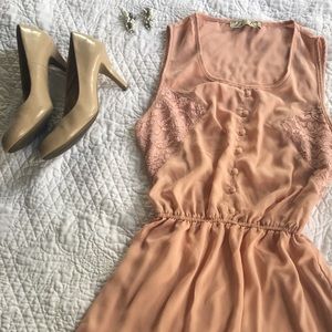 Chloe K vintage-inspired pink lace dress