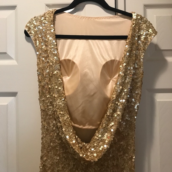 Primavera Gold Sequence Gown - Picture 3 of 5