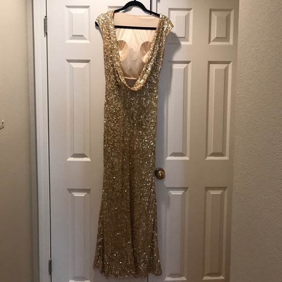 Primavera Gold Sequence Gown - Picture 4 of 5