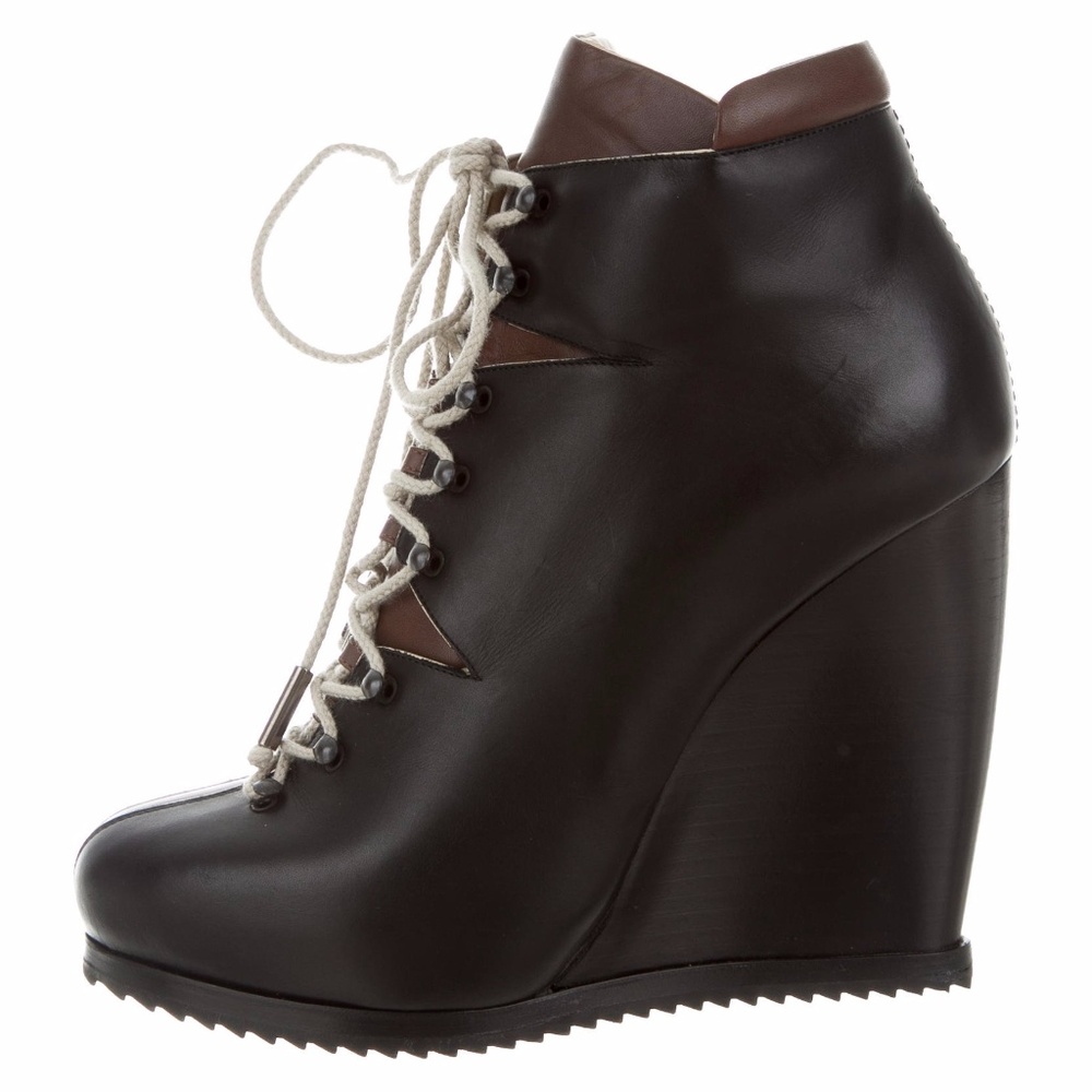 Pierre Hardy Leather Wedge Boots