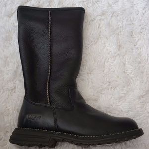 UGG Brooks Tall Boot - Black Leather -- NEVER WORN