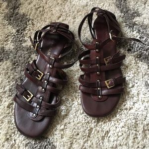 Enzo Angiolini brown leather sandals